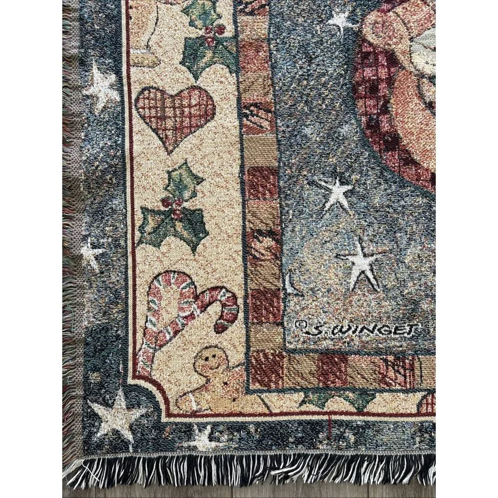 Goodwin Weavers Tapestry Throw 45”x68” Santa Claus By S. Winget Christmas Afghan
